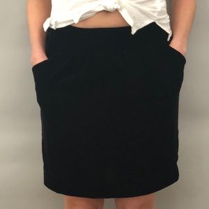Black velvet skirt